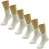 USBingoshop 6 Pairs Mens Physicians Approved Crew Ankle Diabetic Socks Cotton (U-6-PK-DAnkle-White)