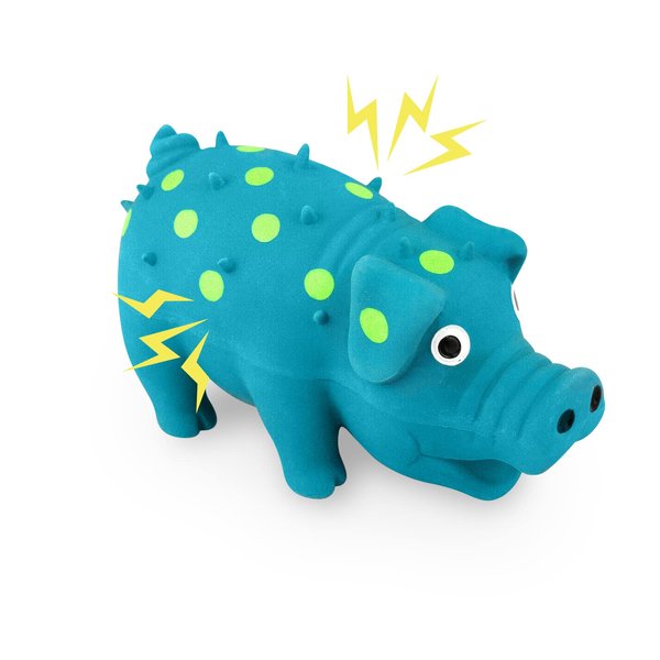 WishLotus Natural Latex Dog Squeaky Toy, Pig-Shaped Dog Chew Toys for Teeth Cleaning, Mini Puppy Chew Toy for Small Dogs to Relieve Stress and Reduce Boredom (1pc)