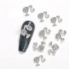 LIFOOST 3D Head Nail Charms 20 PCS Cute Nail Charms Kawaii Metal Nail Decorations for Acrylic Nails Silver