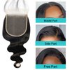 5x5 Transparent HD Lace Closure Body Wave human hair closure 12A Brazilian Virgin Human Hair Closure Free Part 100% Human Hair Extensions Pre Plucked Natural Black (18 Inch)