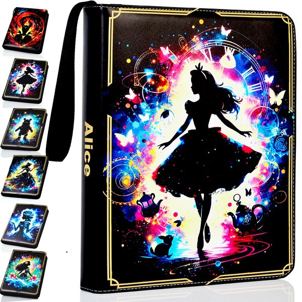 KarlyPro Trading Binder Compatible with Lorcana Cards 990 Pockets Collectible Card Holder for MTG other TCG Trading Cards with 55 Sleeves(LOR-5)