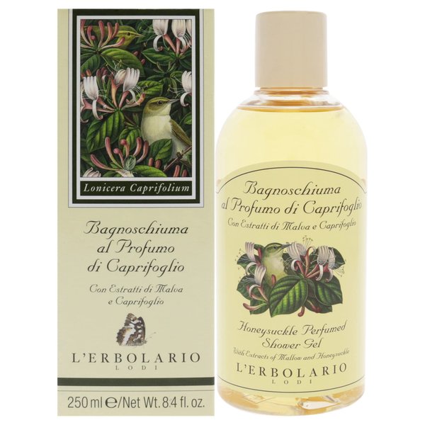 L'Erbolario Honeysuckle Perfumed Shower Gel - Body Wash Gently Caresses and Cleanses Your Skin - Perfumed and Relaxing Body Foam - Scented Shower Gel - Refreshing and Invigorating Bath Gel - 8.4 oz