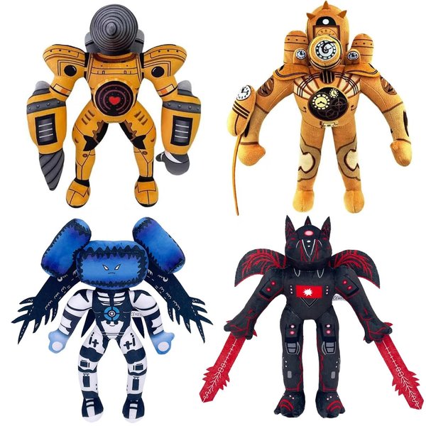 Qabfwe Toilet Plush Toys,Blue TV Man Plush,Inferno Speakerman Bosses Plushies,for Fans and Friends Beautifully Stuffed Animals Doll Gifts (4pcs-c)