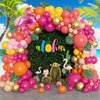 Ouddy Life 178Pcs Tropical Balloons Arch Garland Kit, Luau Tropical Party Decorations with Aloha Pineapple Coconut Hot Pink Aqua Blue Balloons & Palm Leaves for Hawaiian Summer Birthday Supplies