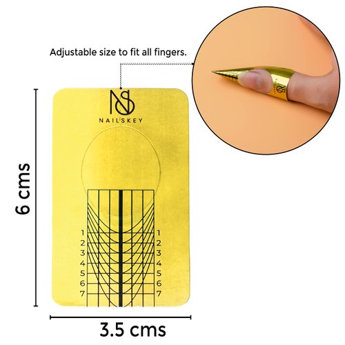 Nailskey Nail Forms for Gel Builder - 100 Pcs Self Adhesive Nail Extension Stickers for Acrylic, UV & Poly Gel with Tip Sculpting Guide - Nail Art for Home & Salon (Pack of 100)