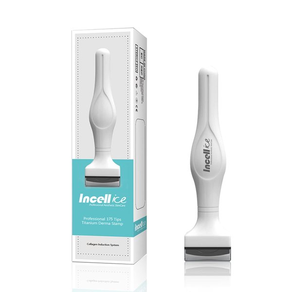 Derma Stamp, INCELLICE 175 Titanium Microneedle Stamp, Professional Microneedling Pen for Face, Beard Derma Roller Stamper for Home Use