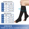 Blahhey 3 Pairs Open Toe Compression Socks Women Knee High Toeless 15-25 mmHg (S/M)