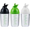 Nicunom 3 Pack Salad Dressing Shaker, 7 Oz Good Grips Dressing Mixer Shaker Bottles, Black & White & Green