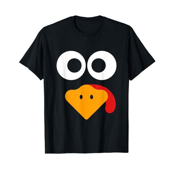 Cute Turkey Face Thanksgiving Shirts Women Men Kids Costume T-Shirt