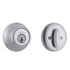 Kwikset 660 Deadbolt Deadbolt Lock, Satin Chrome Round Exterior Keyed Front Entry Door, Pick Resistant SmartKey Rekey Security, Single Cylinder Dead Bolt