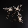 JWICOS Bride Wedding Pearl Hair Pins Bridal Hair Accessories Wedding Hair Piece for Women and Girls
