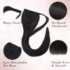 SEGO Pro Ponytail Extensions Human Hair Long Straight Ponytail Hair Extensions with Magic Paste Wrap Around Clip in Ponytail Extensions Real Human Hair,22inch #1B Jet Black,95g