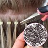 2000Pcs Premium Silicone Micro Link Rings 5mm Lined Beads for I Tip Hair Extensions (2000Pcs, Dark Brown)