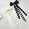 EHBELIF Hair Bows for Women Bow Hair Clips Pink Hair Ribbon Bow Tassel Hair Bow with Long Tail Silk Bowknot Hair Clip Barrettes Solid Satin Hair Accessories for Women and Girls (Black&white)