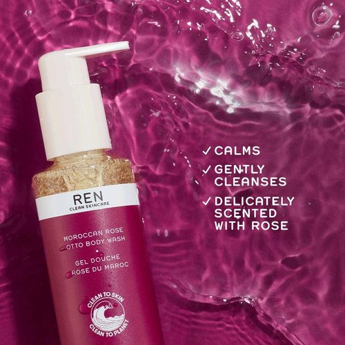 REN Clean Skincare - Moroccan Rose Body Wash - Sulphate-Free Shower Gel, Cruelty Free & Vegan. 6.8 fl oz