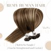 LaaVoo U Tip Hair Extensions Human Hair Brown Balayage Dark Brown Ombre Ash Blonde 16 inch 50g/50s Human Hair U Tip Extensions Fusion Keratin Tip Hair Extensions Human Hair Straight