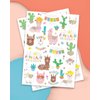 xo, Fetti Llama Temporary Tattoos for Kids - 46 Metallic Designs | Fiesta Animal Birthday Party Decorations, Cactus Desert Party Favors, Llama Arts and Crafts