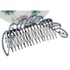 Janefashions 4.75'' Wave Blue Austrian Rhinestone Cystal Hair Side Comb Barrette Clip B142b