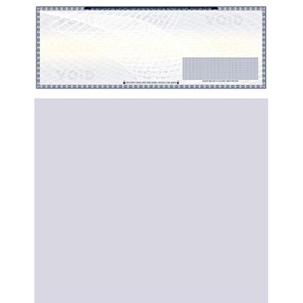 50 Blank Check Stock - Check on Top Art Deco- Paper Weight # 70"High Security" Check Paper Dark Blue Art Deco