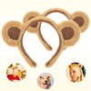SIOTMERA Brown Bear Ears Cute Headband Fluffy Hairband Animal Head Wear for Party Celebrations Trips Decoration Cosplay Dress up Costume Makeup Washing Face Adults Womens Gift, 2 packs