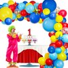JOYYPOP Carnival Balloon Arch Kit with 123pcs Red Blue Yellow Rainbow Latex Confetti Balloons for Birthday Party Decorations