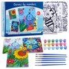 3 Pack Paint by Numbers for Kids Ages 8-12, 10*8"Color by Number for Kids Framed Canvas with 18 Acrylic Paint Pots and 6 Brushes, Kids'paint by number, Arts and Crafts Art Supplies for Kids 9-12