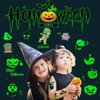 Yobbai Luminous Temporary Tattoos For Kids, 300 Patterns (24 Sheets) Glow In The Dark Tattoos for Kids, Ghosts Bat Death Pumpkins Fake Tattoo Stickers for Halloween, Glow Party Supplies