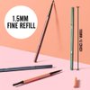 Waterproof Eyebrow Pencil,Ultra-Fine Mechanical Pencil with Spoolie Brush,Eyebrow Pencil Easy to Color,Draws Tiny Brow Hairs and Fills in Sparse Areas,Create Natural Eye Brow,Dark Brown