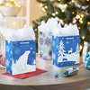 Hallmark 6" Christmas Gift Bags (6 Small Bags: Blue and White, Polar Bear, Snowflakes, Reindeer and Trees) for Holiday Parties, Gift Cards, Teacher Presents, Party Favors
