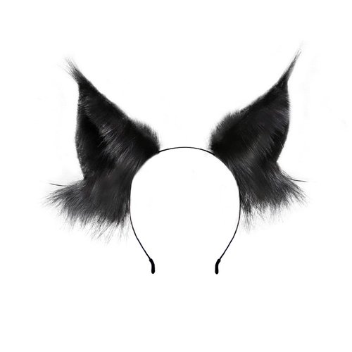 Fxaelian Anime Cute Wolf Cat Dog Ears Headband Hair Clips Halloween Cosplay Costume Party Hair Clips Headpiece Hair Accessories Hairband Headwear Unisex Grey