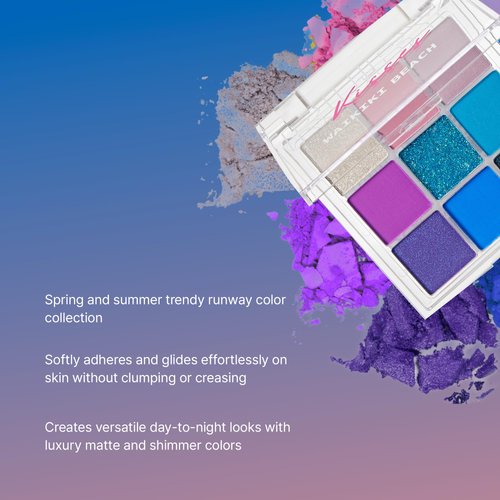 Ruby Kisses Eyeshadow Palette Highly Pigmented Eye Makeup 9 Shades Matte Shimmer Metallic Eyeshadow Palette (Waikiki Beach)