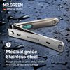 MR.GREEN Nail Clippers Curved Blades Fingernail Cut Nippers Manicure Scissors Stainless Steel Pedicure Tools (Medium)