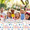 Happy Birthday Decorations-Kids' Birthday Party Supplies with Dots Design, Party Supplies Set Includes Disposable Paper Happy Birthday Plates Tablecloth, and Banner for Boys/Girls, Serves 20.