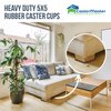 CasterMaster Non Slip Furniture Pads - 5x5 Square Rubber Anti Skid Caster Cups Leg Coasters - Couch, Chair, Feet, and Bed Stoppers with Anti - Sliding Floor Grip (Set of 4) Brown