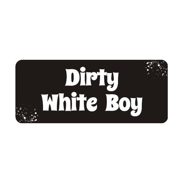 3 - Dirty White Boy 1 1/4" x 3" Hard Hat Biker Helmet Stickers Bs109