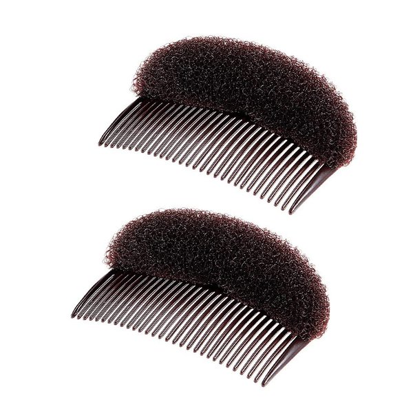 ericotry 2PCS Charming Bump It Up Volume Inserts Hair Decoration Comb Sponge Foam Do Beehive hair styler Insert Tool Hair Comb Hair Stick Bun Maker Tool(Brown)