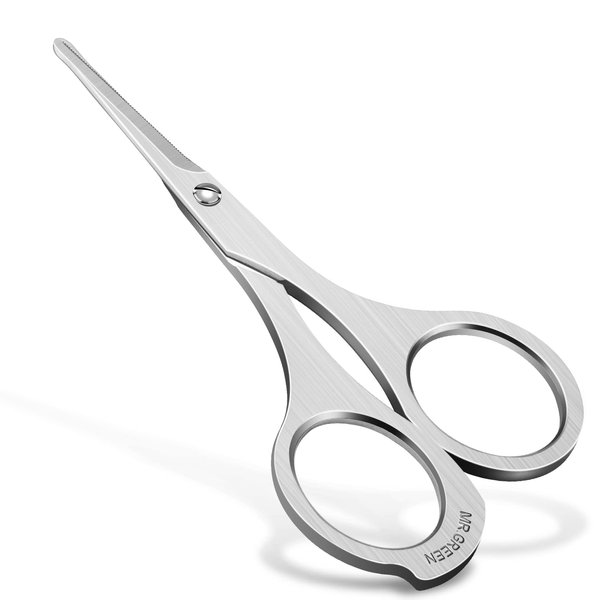 MR.GREEN Mustache Scissors Nose Hair Scissors Beard Trimmer Stainless Steel Ear Facial Hair Removal Tools With Rounded Tips Makeup tools