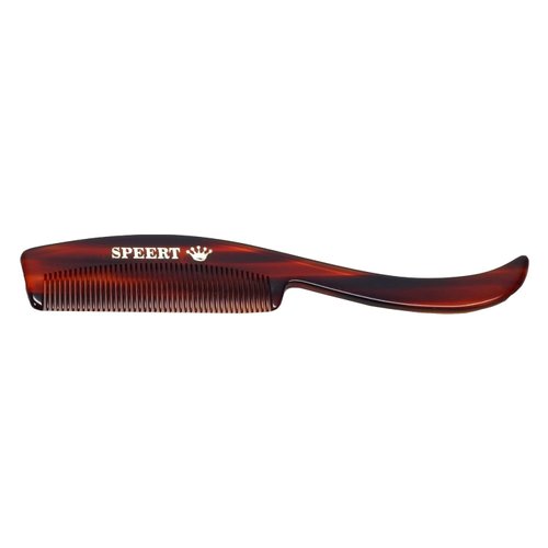 Speert Handmade Wide Tooth Mustache Beard Comb - Swiss Craftsmanship, Tortoise Havana Acetate, Thick Coarse Hair, Pocket Sized, Facial Hair Grooming, Beard Straightener, Growth Care, Styling, Wet Comb
