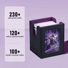 Infinity Guard Deck Box with Commander Display for 100+ Double Sleeved Cards, Denim Magnetic Card Storage Box Fits for TCG CCG Magic Cards (Black&Purple)