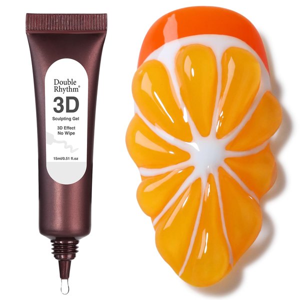 Double Rhythm 3D Gel Nail Art Sculpting Gel No Wipe Nail Glue for Drawing,Molding, Sculpture and Decoration 15g Clear