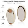 SUNCARACCL for Nissan Key Fob Cover with Leather Keychain, Soft TPU Full Cover Protection Key Case for Altima Maxima Rogue Armada Pathfinder Smart Key(White)