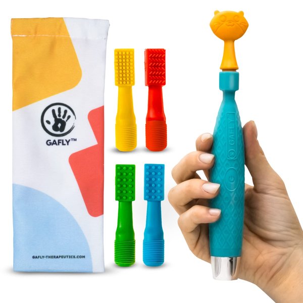 GAFLY Therapen: Rechargeable Oral Massager for Speech Therapy, Sensory Brush, Speech Therapy Toys, Adjustable Speed Setting, USB Charging, Mouth Stimulator, Kids Chew Toys Sensory with Storage Pouch