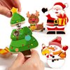 HUZU Christmas Snap Together Building Blocks Toy, Santa, Reindeer, Snowman, Christmas Tree Take Apart Characters, 3 4 5 6 7 8 Years Old Kids Wooden Puzzle, STEM Fine Motor Skill Christmas