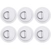 TOBWOLF 6 Pack 4.33" / 11cm Stainless Steel D-Ring Patch for Inflatable Boat Kayak Dinghy SUP, Circular D-Ring PVC Patch Stand-Up Paddleboard Canoe Rafting Accessories, NO Glue Included - White