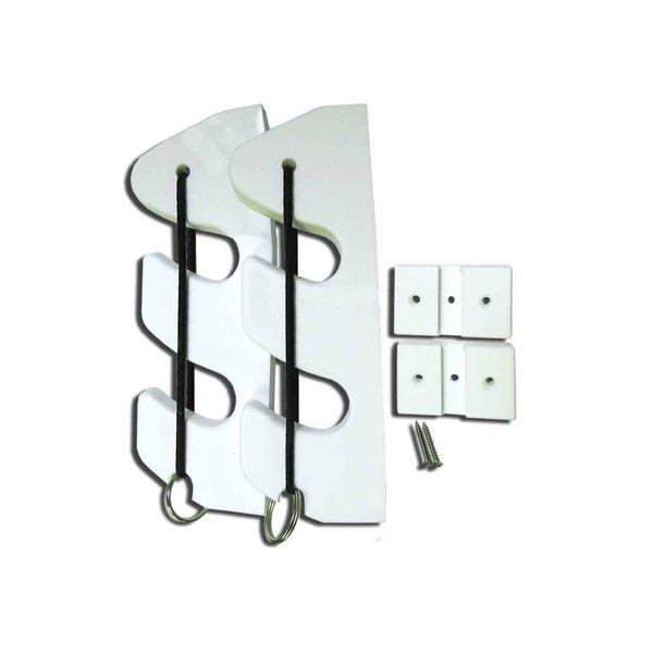 TACO Marine P03-132W 2-Rod Bungee Rod Holder - Pair, White