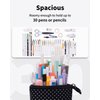 Sooez Pop Up Pencil Case, Cute Stand Up Durable Pen Pouch, Telescopic Kawaii Standing Spacious Pencil Pouch Portable Pencil Holder Bag for School Office (Black)