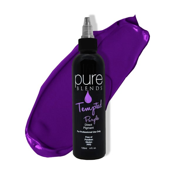 Pure Blends Tempted Purple Semi Permanent Direct Hair Dye Pigment | Stain With Vivid Tones | For Color Treated Hair | Keratin Infused & Cruelty Free | Sulfate, Sodium Chloride, PPD & Paraben Free