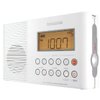 Sangean Portable AM/FM Weather Band Emergency Waterproof Shower Clock Radio with Large Easy to Read LCD Display