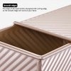 Cayanmydery Pullman Loaf Pan with Lid, Non-Stick Bakeware Golden Corrugated Carbon Steel Bread Toast Box Mold with Cover for Baking Bread, 1 lb Dough Capacity