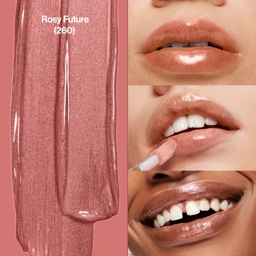 REVLON Lip Gloss, Super Lustrous The Gloss, Non-Sticky, High Shine Finish, 260 Rosy Future